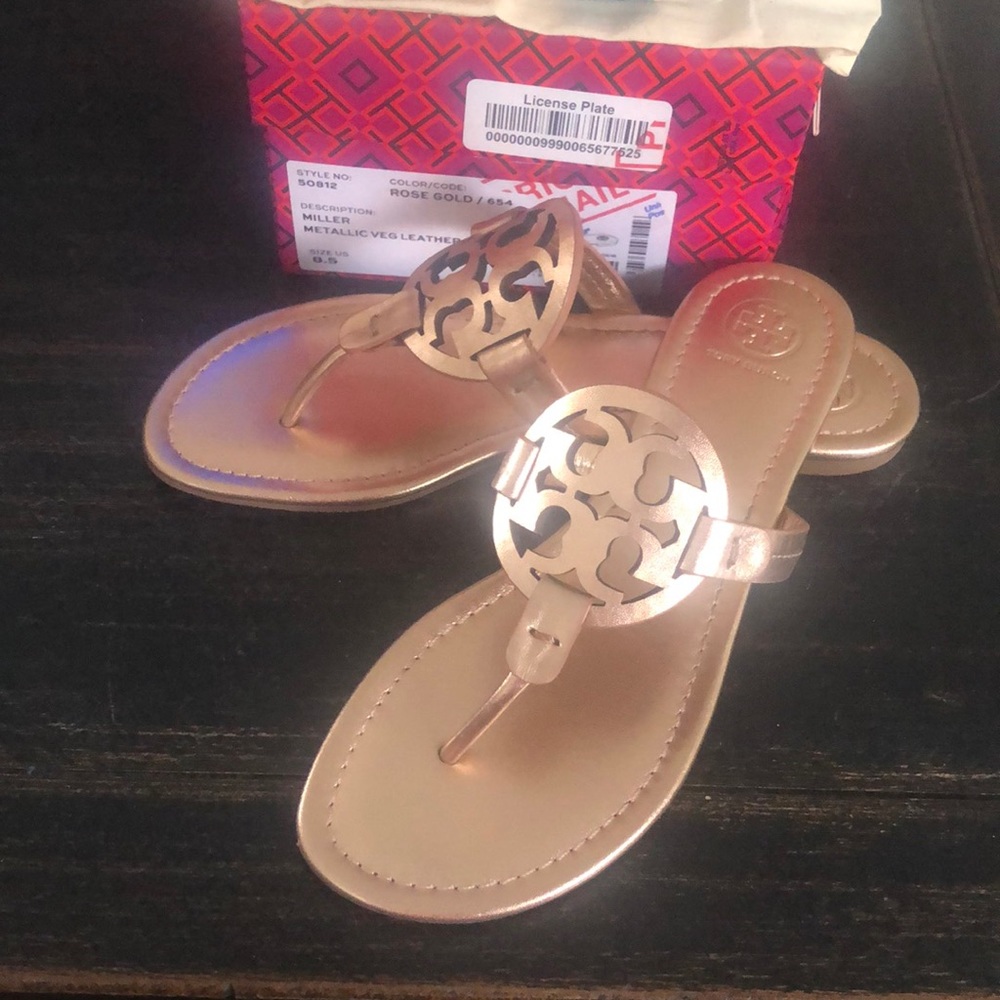 Tory Burch Rose Gold Miller Sandal